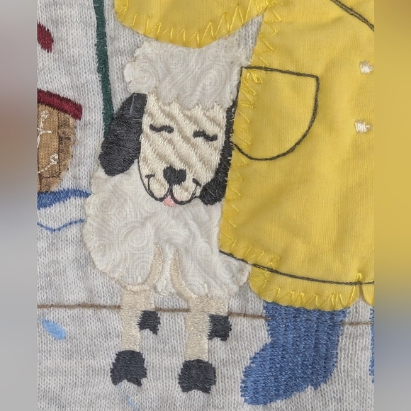 Noah's Ark Embroidered Sweatshirt With Collar Top Stitch Vintage 2XL Light Stain - Picture 8 of 15